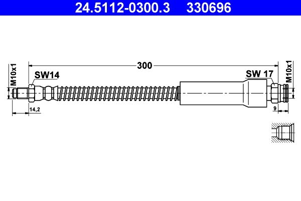 ATE 24.5112-0300.3 Brake Hose