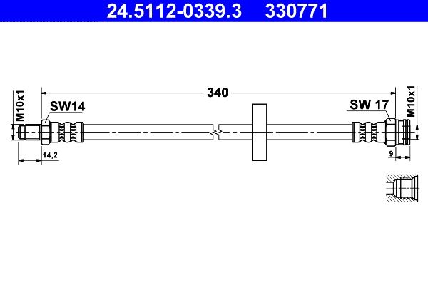 ATE 24.5112-0339.3 Brake Hose