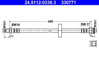 Brake Hose ATE 24.5112-0339.3