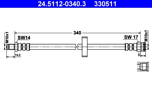 ATE 24.5112-0340.3 Brake Hose