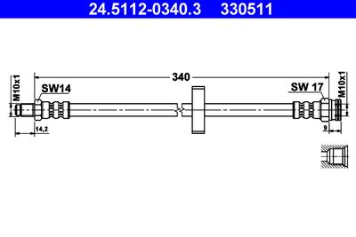 Brake Hose ATE 24.5112-0340.3
