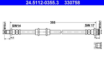 Brake Hose ATE 24.5112-0355.3