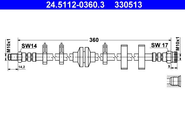 ATE 24.5112-0360.3 Brake Hose