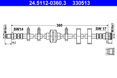 Brake Hose ATE 24.5112-0360.3