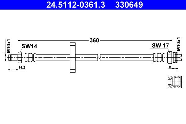 ATE 24.5112-0361.3 Brake Hose