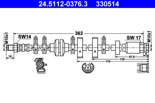 ATE 24.5112-0376.3 Brake Hose