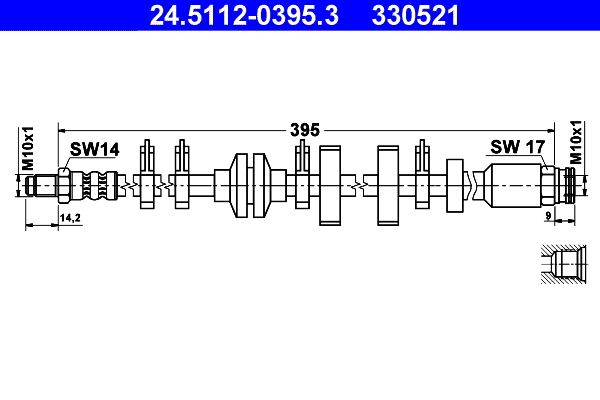 ATE 24.5112-0395.3 Brake Hose