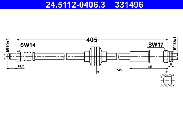 ATE 24.5112-0406.3 Brake Hose