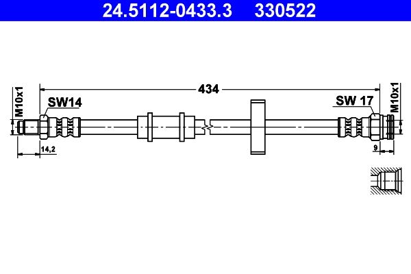 ATE 24.5112-0433.3 Brake Hose