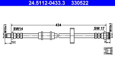 Brake Hose ATE 24.5112-0433.3