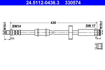 Brake Hose ATE 24.5112-0436.3