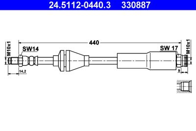 Brake Hose ATE 24.5112-0440.3