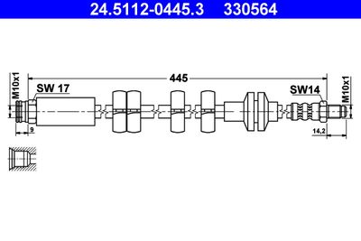 Brake Hose ATE 24.5112-0445.3