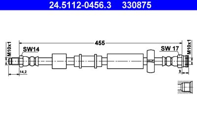 Brake Hose ATE 24.5112-0456.3