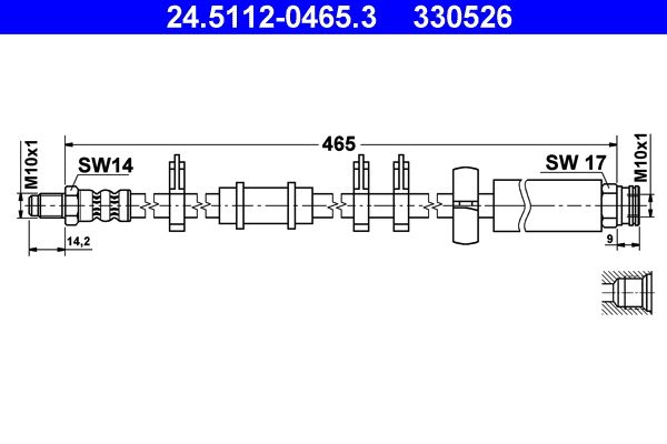 ATE 24.5112-0465.3 Brake Hose