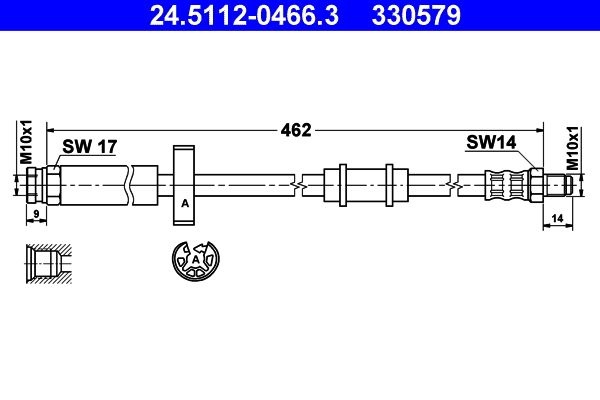 ATE 24.5112-0466.3 Brake Hose