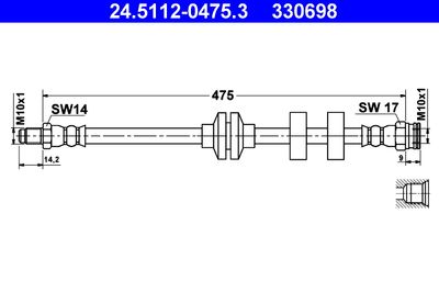 Brake Hose ATE 24.5112-0475.3