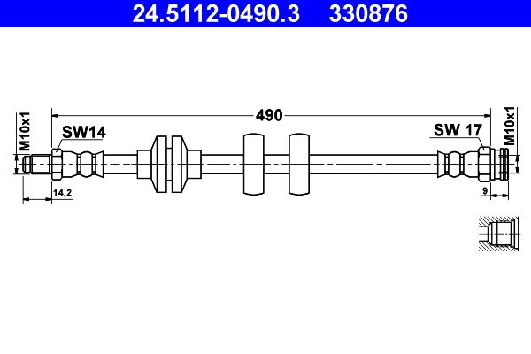 ATE 24.5112-0490.3 Brake Hose