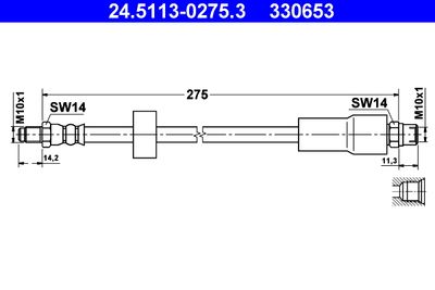 Brake Hose ATE 24.5113-0275.3