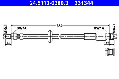 Brake Hose ATE 24.5113-0380.3