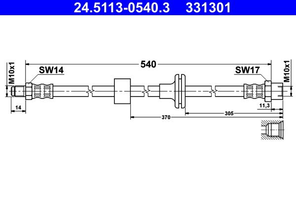 ATE 24.5113-0540.3 Brake Hose