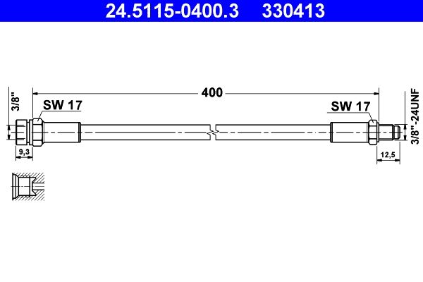 ATE 24.5115-0400.3 Brake Hose