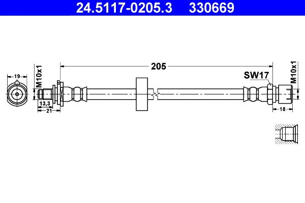 ATE 24.5117-0205.3 Brake Hose
