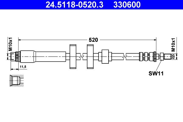 ATE 24.5118-0520.3 Brake Hose