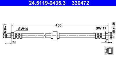 Brake Hose ATE 24.5119-0435.3
