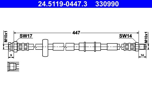 ATE 24.5119-0447.3 Brake Hose