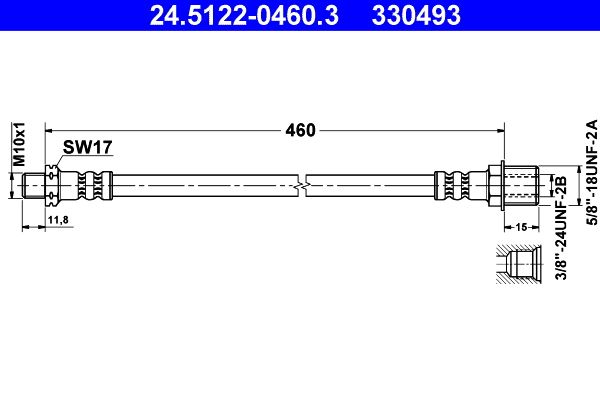 ATE 24.5122-0460.3 Brake Hose