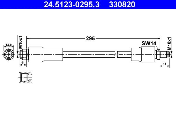 ATE 24.5123-0295.3 Brake Hose