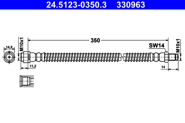 ATE 24.5123-0350.3 Brake Hose