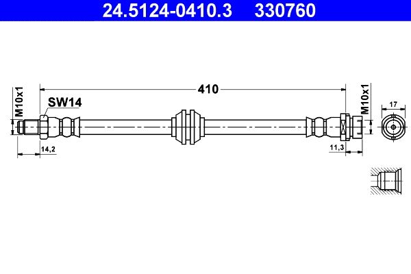 ATE 24.5124-0410.3 Brake Hose