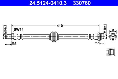 Brake Hose ATE 24.5124-0410.3