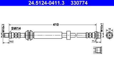 Brake Hose ATE 24.5124-0411.3