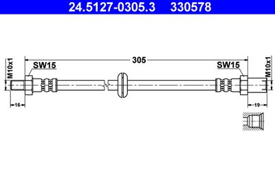 Brake Hose ATE 24.5127-0305.3