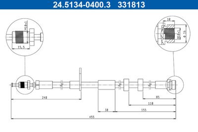 Brake Hose ATE 24.5134-0400.3