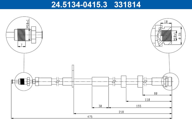 ATE 24.5134-0415.3 Brake Hose