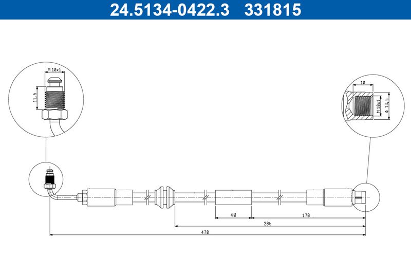 ATE 24.5134-0422.3 Brake Hose