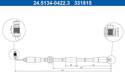 Brake Hose ATE 24.5134-0422.3