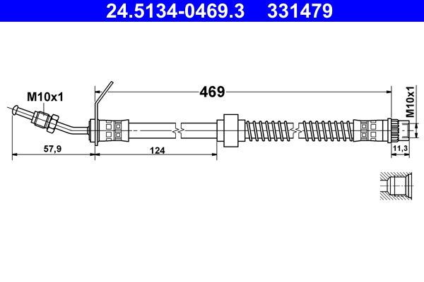 ATE 24.5134-0469.3 Brake Hose