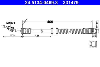 Brake Hose ATE 24.5134-0469.3