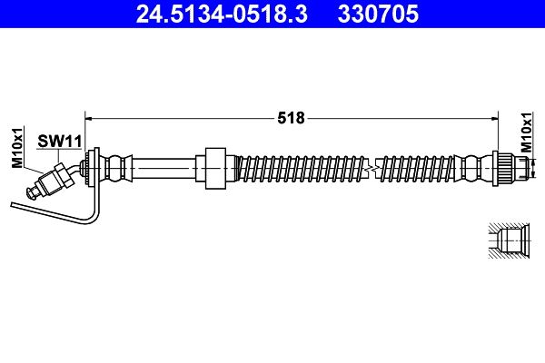 ATE 24.5134-0518.3 Brake Hose
