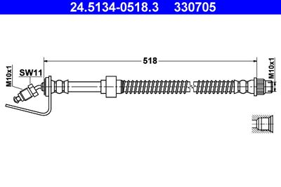 Brake Hose ATE 24.5134-0518.3