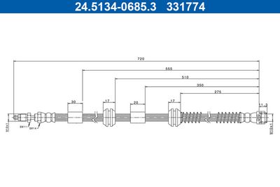 Brake Hose ATE 24.5134-0685.3