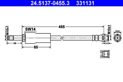 Brake Hose ATE 24.5137-0455.3