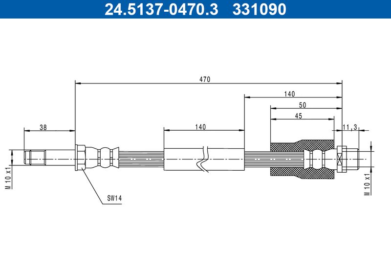 ATE 24.5137-0470.3 Brake Hose