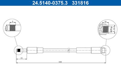 Brake Hose ATE 24.5140-0375.3