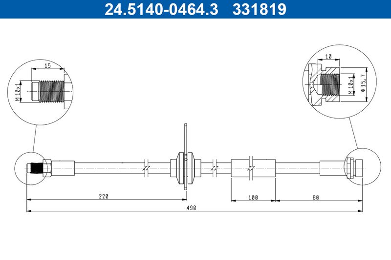 ATE 24.5140-0464.3 Brake Hose